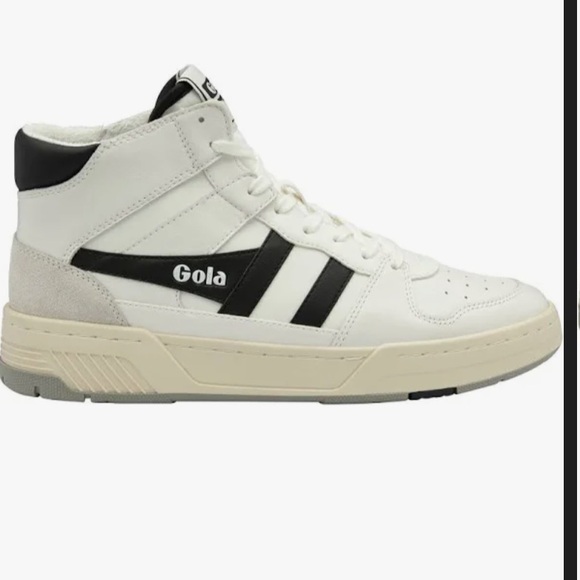 Gola Classics Allcourt High Top Leather Sneaker - White and Black - Picture 1 of 8